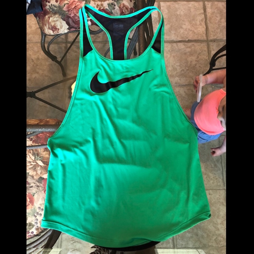 EUC Nike Dri-Fit Racerback Tank XS Green Black